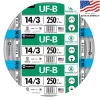 Southwire 13057555 250-ft 14 / 3 Solid UF-B Wire W/G ( By-the-roll )