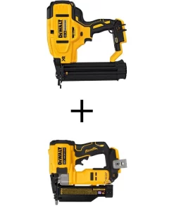 DEWALT 20V MAX XR Lithium-Ion Electric Cordless 18-Gauge Brad Nailer and ATOMIC 20V MAX Cordless 23 Gauge Pin Nailer