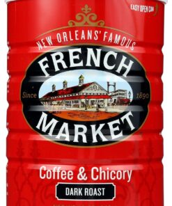 French Market Coffee & Chicory Dark Roast Ground Coffee, 12oz Can (Pack of 6)