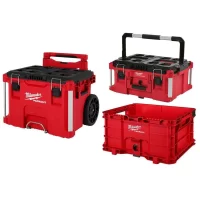 Milwaukee 8427-8425-8440 PACKOUT 22 in. Rolling Modular Tool Box LP Handle,22 in. Large Tool Box,18.6 in. Tool Storage Crate Bin
