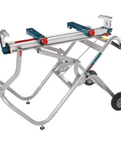 Bosch T4B Portable Folding Gravity Rise Miter Saw Stand with Wheels