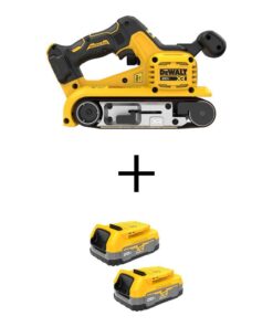 DEWALT 20-Volt Lithium-Ion Cordless Belt Sander with 2 20-Volt MAX POWERSTACK Compact Lithium-Ion Batteries