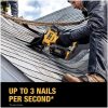 DEWALT 20V MAX 15-Degree Cordless Roofing Nailer (Tool Only) w/1-1/4 in. x 0.120-GA Galvanized Coil Roofing Nails (7,200 Pack) DEWALT 20V MAX 15-Degree Cordless Roofing Nailer (Tool Only) w/1-1/4 in. x 0.120-GA Galvanized Coil Roofing Nails (7,200 Pack)