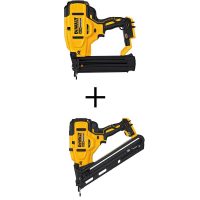 DEWALT 20V MAX XR Lithium-Ion Electric Cordless 18-Gauge Brad Nailer and 20V MAX XR Cordless 15-Gauge Angled Finish Nailer