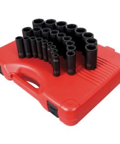 SUNEX TOOLS 2646 1/2 in. Drive Metric Impact Socket Set (26-Piece)