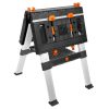 WEN WB3225 2-in-1 33 in. W x 25 in. D Folding Work Table and Sawhorse, 440 lbs. Capacity with Onboard Clamps and Clamp Dogs