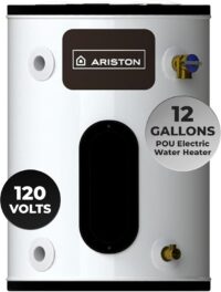 12 Gallon, 120V – Ariston Electric Water Heater – Compact Point of Use Tank for RV, Camper, Small Spaces, Plug-in Heating Solution for Under Sink, Versatile Electric Tank for Bathroom, Shower