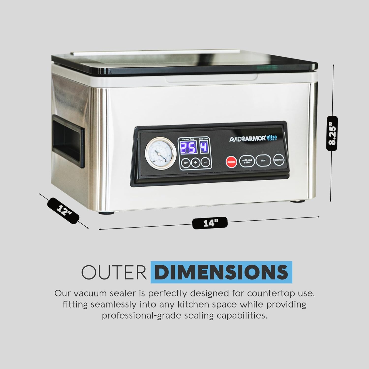 Avid Armor Chamber Vacuum Sealer Machine USV20 Ultra Series for Wet Foods, Meat Vacuum Packing Machine, Compact with 11.5-Inch Vaccum Sealer Bar1 Avid Armor Chamber Vacuum Sealer Machine USV20 Ultra Series for Wet Foods, Meat Vacuum Packing Machine, Compact with 11.5-Inch Vaccum Sealer Bar