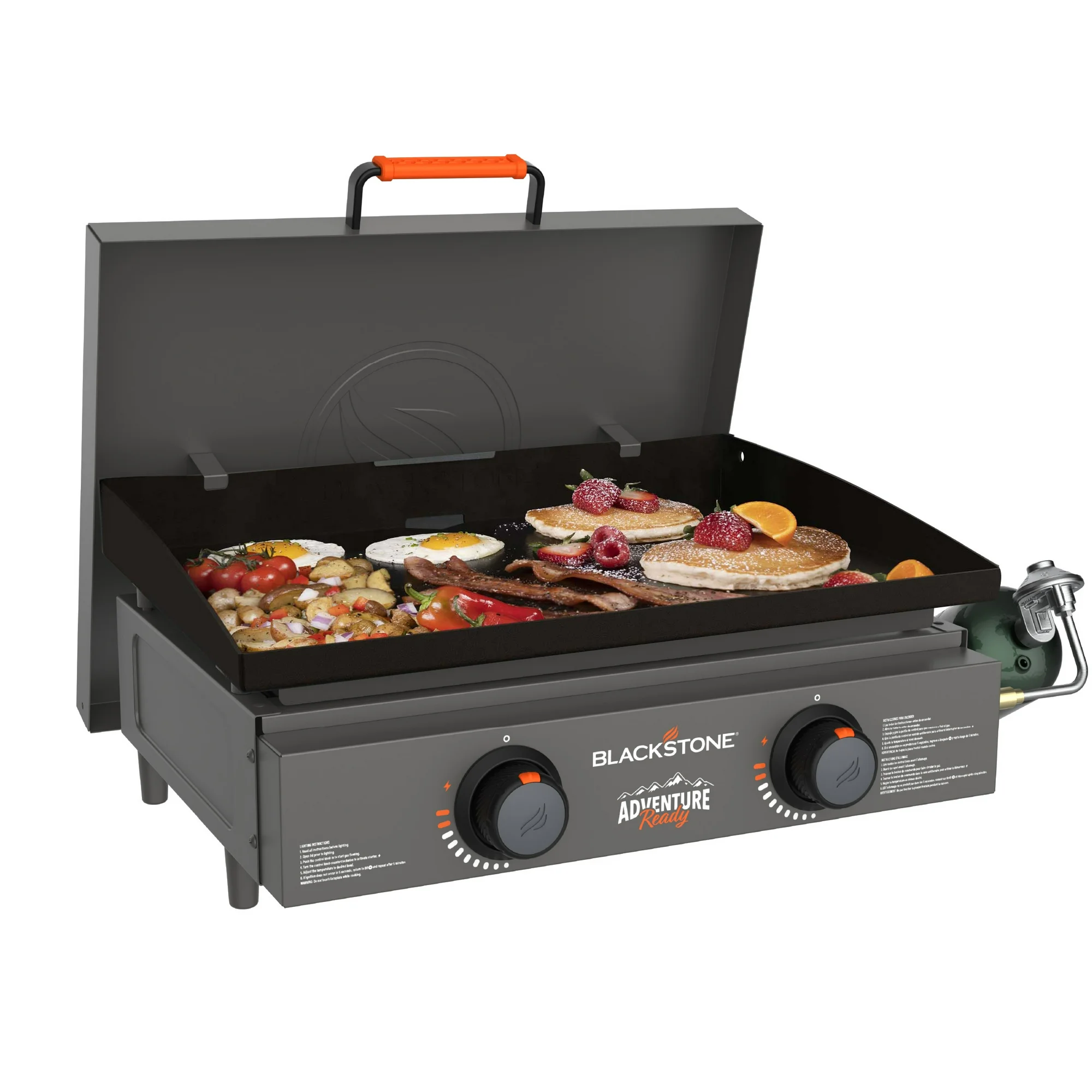Blackstone Adventure Ready 2-Burner 22 Propane Griddle with Hard Cover in Smokey Mountain Blackstone Adventure Ready 2-Burner 22" Propane Griddle with Hard Cover in Smokey Mountain, Grey