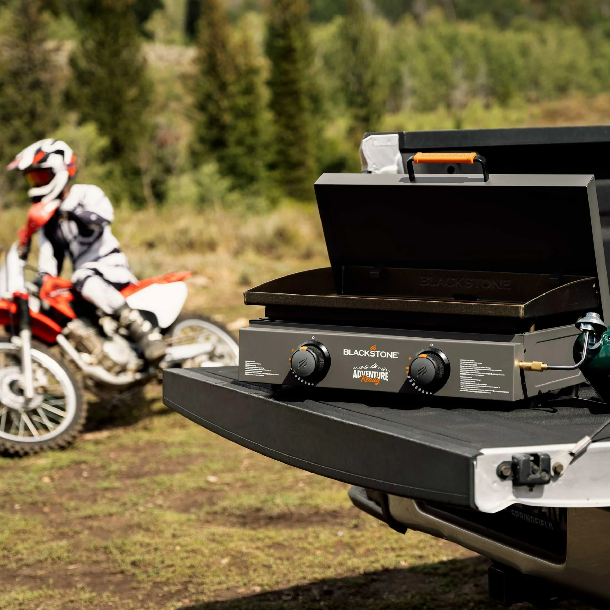 Blackstone Adventure Ready 2-Burner 22 Propane Griddle with Hard Cover in Smokey Mountain1 Blackstone Adventure Ready 2-Burner 22" Propane Griddle with Hard Cover in Smokey Mountain, Grey