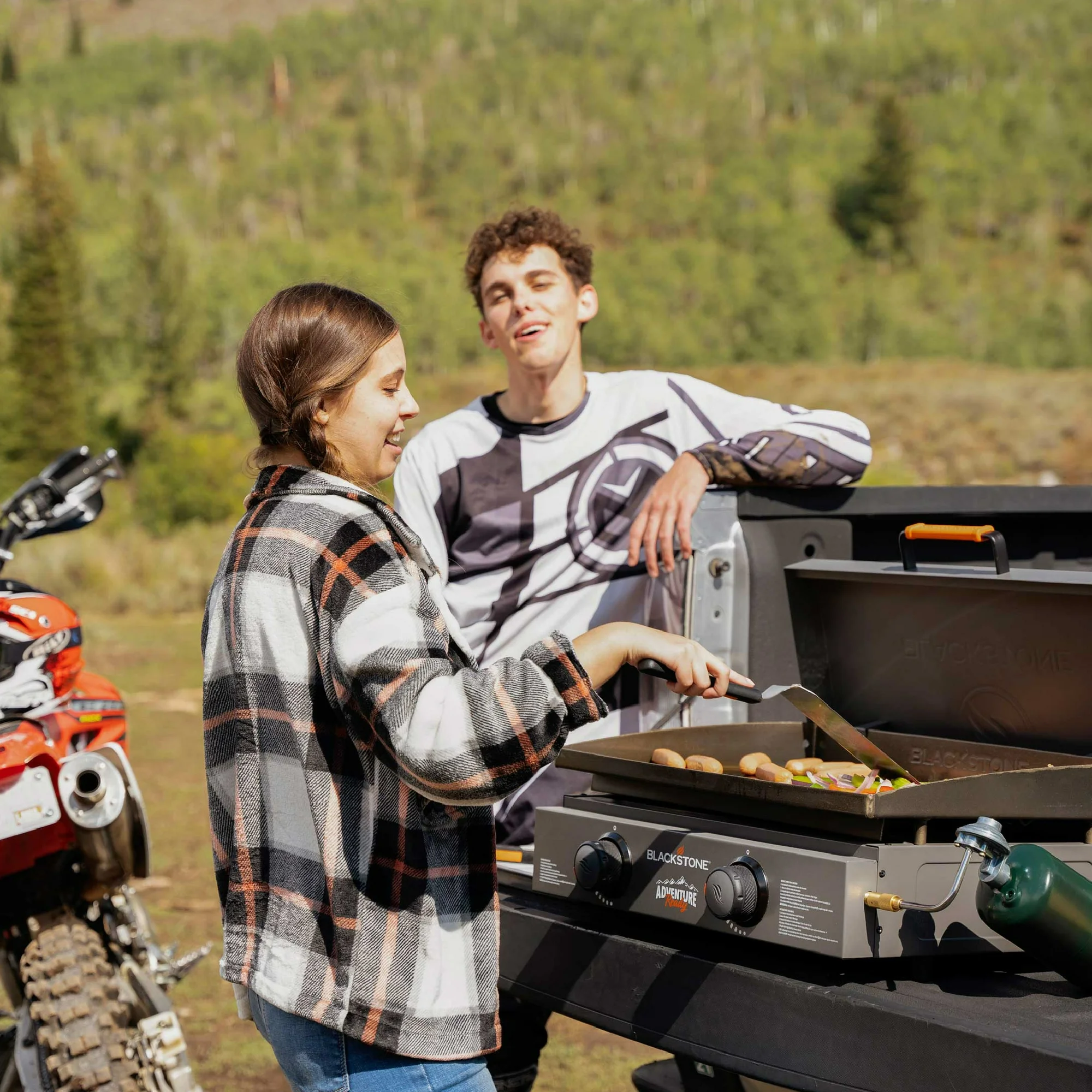Blackstone Adventure Ready 2-Burner 22 Propane Griddle with Hard Cover in Smokey Mountain10 Blackstone Adventure Ready 2-Burner 22" Propane Griddle with Hard Cover in Smokey Mountain, Grey