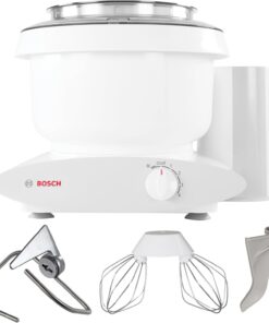 Bosch Universal Plus Stand Mixer 500 Watt, 6.5 Quarts with Wire Whips, Dough Hook & NutriMill Dough Hook Extender Bundle