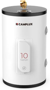 CAMPLUX Tank Water Heater Electric,10 Gallon Point of Use Hot Water Heater (ME100B) 120V 1500W, Easier Using with Adjustable Thermostat, Save Time, UL Listed