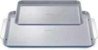 Caraway Non-Stick Ceramic Baking Sheet Duo - Naturally Slick Ceramic Coating - Non-Toxic, PTFE & PFOA Free - 18 x 13" Large & 15 x 10" Medium - Slate