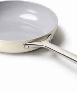 Caraway Nonstick Ceramic Frying Pan (2.7 qt, 10.5") - Non Toxic, PTFE & PFOA Free - Oven Safe & Compatible with All Stovetops (Gas, Electric & Induction) - Cream