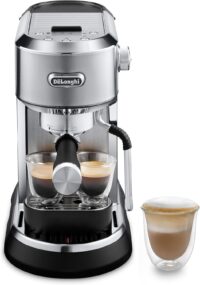 De’Longhi Dedica Maestro Espresso Machine with Milk Frother, 15-Bar Pump & Temperature Control - Barista Coffee Maker Kit for Espresso, Latte, Cappuccino & Iced Coffee - Italian Stainless Steel Design