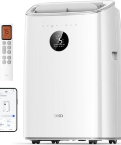 Dreo Portable Air Conditioners, 8000 BTU ASHRAE (5000 BTU DOE) Smart AC Unit for Bedroom with Drainage-free Cooling, 45dB Quiet, APP/Voice/Remote, Portable AC for Room Indoors, AC318S