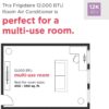 Frigidaire Through-the-Wall Room Air Conditioner, Remote Control, Washable Filter, Timer & Sleep Mode, 115/120V, White (12,000)