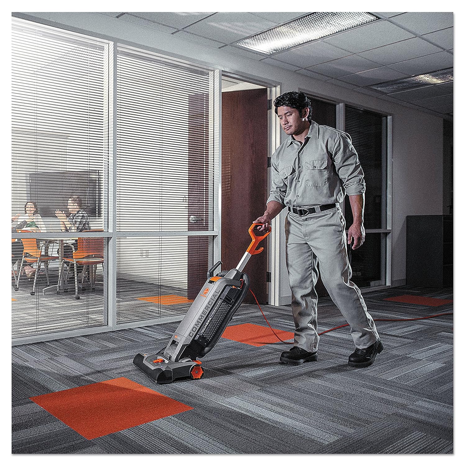 Hoover Commercial HushTone Upright Vacuum Cleaner, 15 inches with Intellibelt, for Carpet and Hard Floors, CH54115, Gray1 Hoover Commercial HushTone Upright Vacuum Cleaner, 15 inches with Intellibelt, for Carpet and Hard Floors, CH54115, Gray