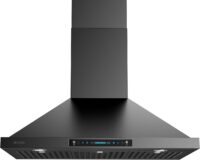 IKTCH 36 inch Black Wall Mount Range Hood, 900 CFM Ducted/Ductless Stainless Steel Vent Hood with Gesture Sensing & Touch Control Switch Panel, 2 Pcs Adjustable Lights(IKP02-36-BSS)