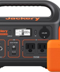 Jackery Portable Power Station Explorer 300 and 102W Fast Charger, 293Wh Backup Lithium Battery, Solar Generator for Outdoors Camping Travel Hunting Blackout (Solar Panel Optional)