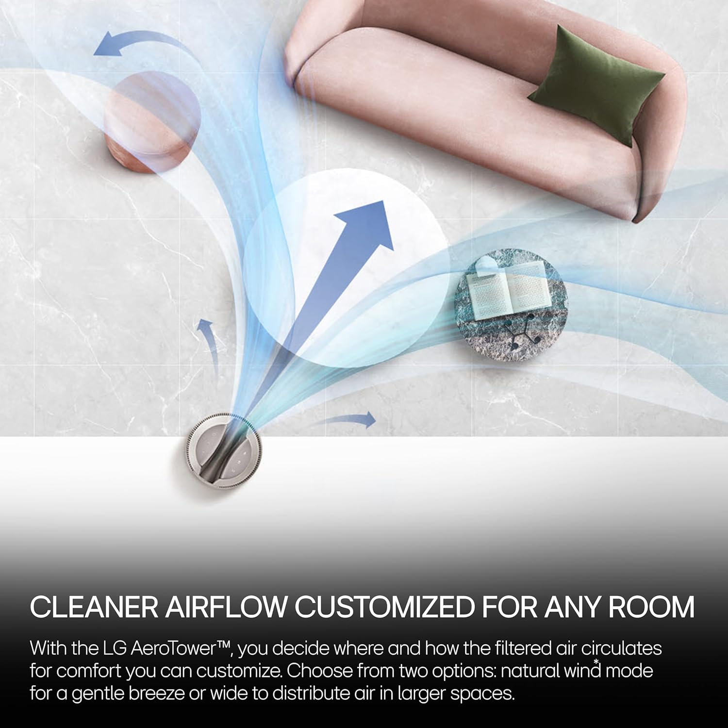 LG PuriCare AeroTower Air Purifier Fan for Home, Large and Small Room, Bedroom, with True HEPA Filter, Multiple Airflow Options, WiFi, Air Quality Monitor, Low Noise, NanoFiber8 LG PuriCare AeroTower Air Purifier Fan for Home, Large and Small Room, Bedroom, with True HEPA Filter, Multiple Airflow Options, WiFi, Air Quality Monitor, Low Noise, NanoFiber