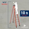 Louisville Ladder 10-Foot Fiberglass Step Ladder, 375-Pound Load Capacity, Type IAA, FS1410HD