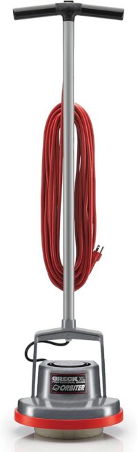 Oreck Commercial Orbiter Hard Floor Cleaner Machine, Multi-Purpose Floor Cleaning, Random Orbital Drive, Wide Cleaning Path, 50-Foot Long Cord, ORB550MC, Gray/Red