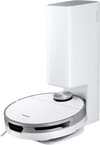 SAMSUNG Jet Bot+ Robot Vacuum Cleaner w/ Clean Station, Automatic Emptying, Precision Cleaning, 5-Layer Filter, Intelligent Power Control for Hardwood Floors, Carpets, Area Rugs, VR30T85513W/AA, White