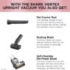 Shark AZ2002 Vertex Powered Lift-Away Upright Vacuum with DuoClean PowerFins, Self-Cleaning Brushroll, Large Dust Cup, Pet Crevice Tool, Dusting Brush & Power Brush, Silver/Rose Gold