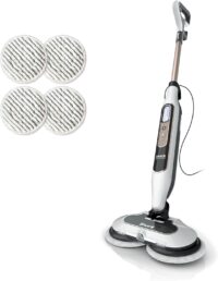 Shark Steam & Scrub with Steam Blaster Technology, All-in-One Hard Floor Steam Mop with 3 Steam Modes & LED Headlights, Rotator White, S8201