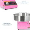 VIVO Pink 1030W Electric Cotton Candy Machine, Commercial Candy Floss Maker with 20 inch Stainless Steel Bowl, Includes Bubble Shield Cover and Sugar Scoop, Easy Home Use, Candy-KIT-1