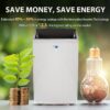 Whynter Inverter Portable Air Conditioner 12,000 BTU with Dual Hoses, Dehumidifier, Cooling Fan & Smart Wi-Fi for 500 Sq Ft Rooms, NEX ARC-1030WN (10,000 SACC), White