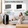 Whynter Portable Air Conditioner 14,000 BTU with Dual Hose Dehumidifier & Cooling Fan for 500 Sq Ft Rooms, Includes AC Unit Window Kit, ARC-14S (9,500 SACC)