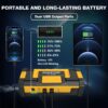 AVAPOW 6000A Car Battery Jump Starter, Portable Car Jump Starter with Dual USB Quick Charge and DC Output, 12V Jump Pack with Built-in LED Bright Light, Yellow