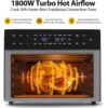 Aeitto 32 QT Large Air Fryer Oven, Rotisserie, Dehydrator, 19-in-1 Countertop Oven Combo, 6 Accessories