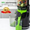 Aeitto Max5 Cold Press Juicer, 250W 2-Speed Juicer Machine with 5.3" Lagrge Feed Chute, 1.7L High Juice Yiled for Fruits and Vegetables, Coal