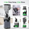 Aeitto Max5 Cold Press Juicer, 250W 2-Speed Juicer Machine with 5.3" Lagrge Feed Chute, 1.7L High Juice Yiled for Fruits and Vegetables, Coal