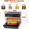Aeitto PRO 32-Quart Air Fryer Oven, Toaster Combo with Rotisserie, Dehydrator, 19-In-1 Digital, Fits 13" Pizza, 1800W
