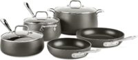 All-Clad HA1 Hard Anodized Nonstick Pots and Pans Set Non Stick Cookware Sets, Oven Broiler Safe 500F, Black