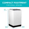 BLACK+DECKER Small Portable Washer, Washing Machine for Household Use, Portable Washer 2.0 Cu. Ft. with 6 Cycles, Transparent Lid & LED Display