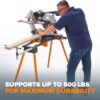 BORA Universal Miter Saw Stand with Quick Release Tool Mounting System- Portable Miter Saw Stand 500 Lbs Max Weight Load - 34-inch Height with Outrigger Arms Up to 114 Inches - PM-4000, Orange