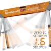 Bora Portamate Speedhorse XT Sawhorse Pair- Two pack, 30-36 inch height adjustable Legs, Metal Top for 2x4, Heavy Duty Pro Bench Saw Horse for Contractors, Carpenters - PM-4550T,Orange