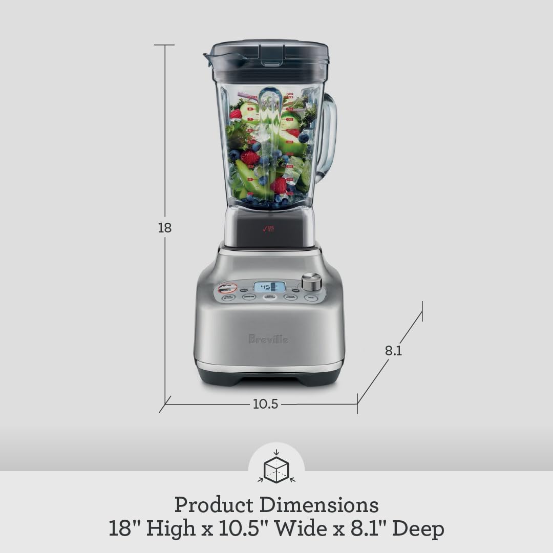 Breville BBL920BST Super Q Commercial-Grade Home Blender, Black Stainless Steel8 Breville BBL920BST Super Q Commercial-Grade Home Blender, Black Stainless Steel