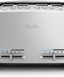 Breville BTA840XL Die-Cast Smart Toaster, 4 Slice, Brushed Stainless Steel