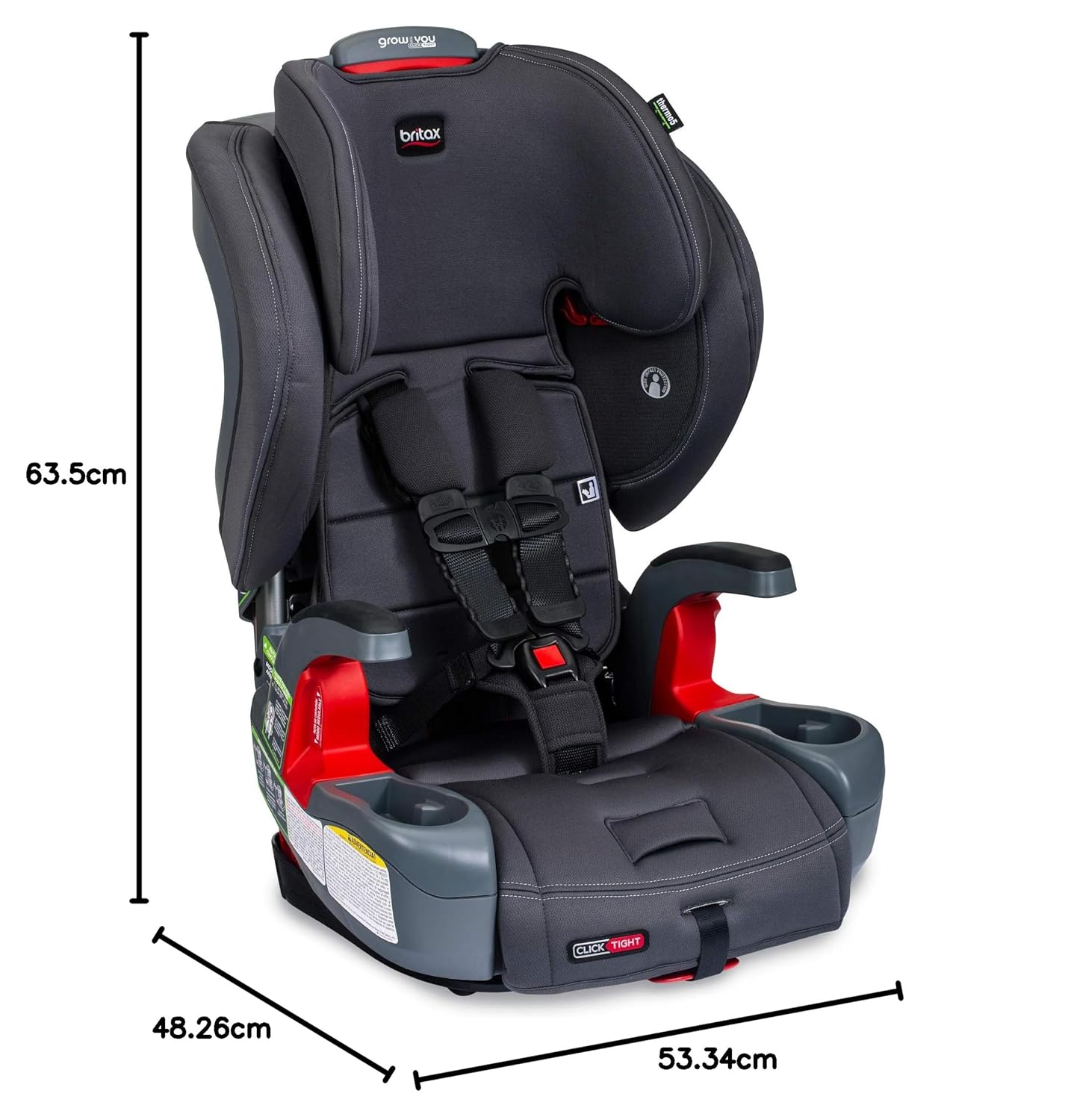 Britax Grow with You ClickTight Harness-2-Booster Car Seat, Cool N Dry - Cool Flow Moisture Wicking Fabric1- Britax Grow with You ClickTight Harness-2-Booster Car Seat, Cool N Dry - Cool Flow Moisture Wicking Fabric