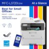 Brother Color Laser Printer All-in-One with Scanner, Copier and Fax - Professional Wireless Business Printer with Auto Duplex and 250-Sheet Capacity for Small Office (MFC-L3720CDW)