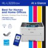 Brother HL-L3220CDW Wireless Compact Digital Color Printer with Laser Quality Output, Duplex and Mobile Device Printing