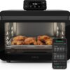 CHEF iQ MiniOven Smart Toaster Oven Air Fryer Combo, 11-in-1 Countertop Convection Oven, Bake, Broil, Air Fry, Broil, Dehydrate, 1750W, 25 Qt Capacity, Fast Cooking with Touchscreen Controls – Black