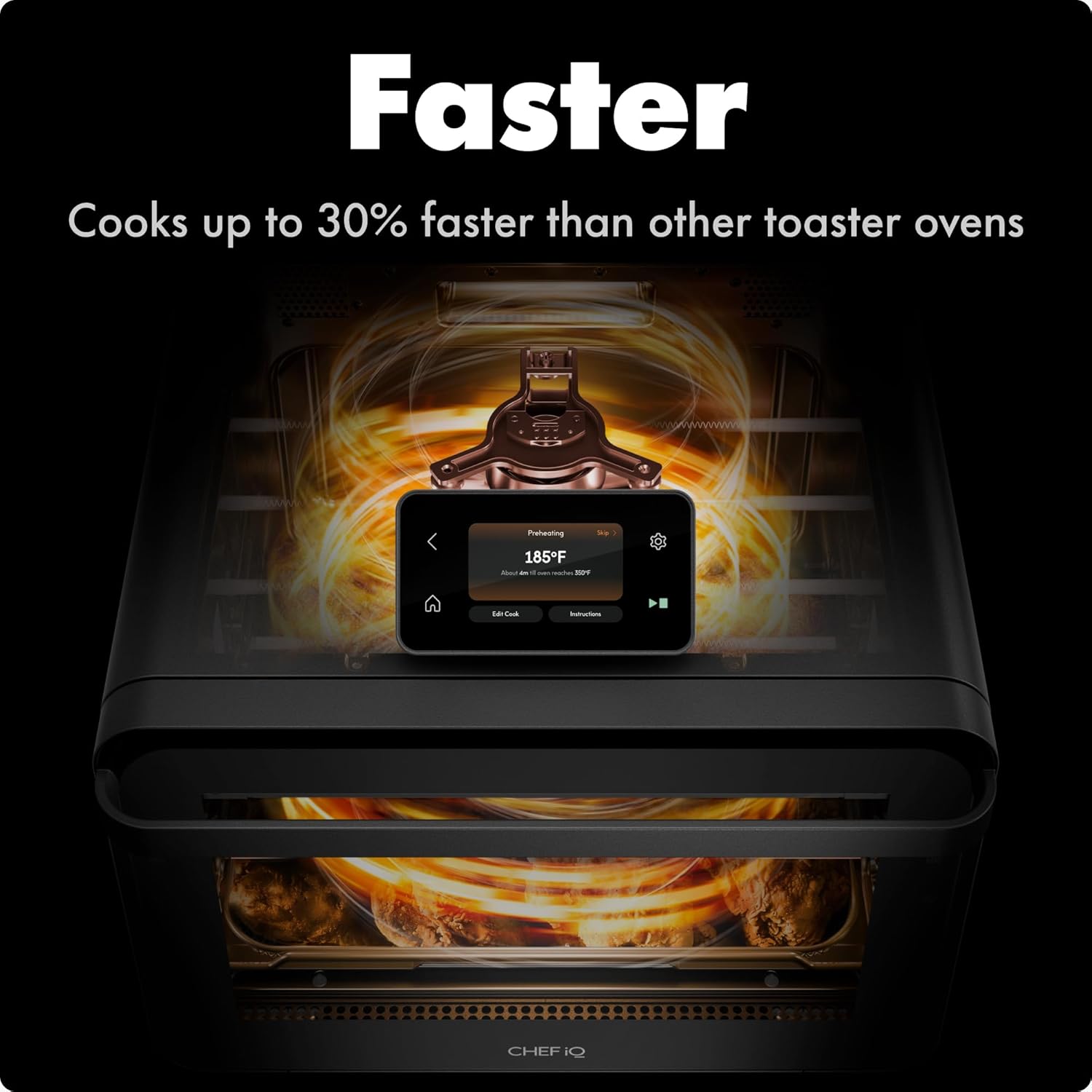 CHEF iQ MiniOven Smart Toaster Oven Air Fryer Combo, 11-in-1 Countertop Convection Oven, Bake, Broil, Air Fry, Broil, Dehydrate, 1750W, 25 Qt Capacity, Fast Cooking with Touchscreen Controls – Black2 CHEF iQ MiniOven Smart Toaster Oven Air Fryer Combo, 11-in-1 Countertop Convection Oven, Bake, Broil, Air Fry, Broil, Dehydrate, 1750W, 25 Qt Capacity, Fast Cooking with Touchscreen Controls – Black